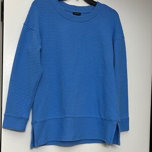 Talbots Bright Blue Ribbed Crewneck Sweater